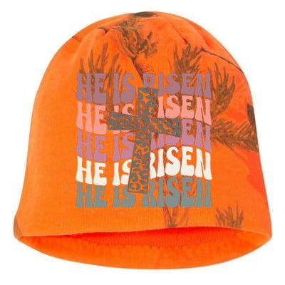 He Is Risen Easter Christian Kati - Camo Knit Beanie