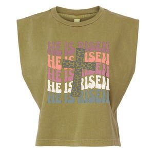 He Is Risen Easter Christian Garment-Dyed Women's Muscle Tee