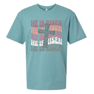 He Is Risen Easter Christian Sueded Cloud Jersey T-Shirt