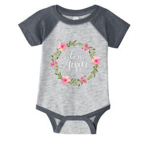 He Is Risen Jesus Christian Happy Easter Floral Wreath Infant Baby Jersey Bodysuit