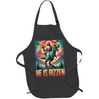 He Is Rizzen Jesus Riding Trex Retro Christian Dinosaur Apron