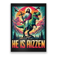 He Is Rizzen Jesus Riding Trex Retro Christian Dinosaur Poster