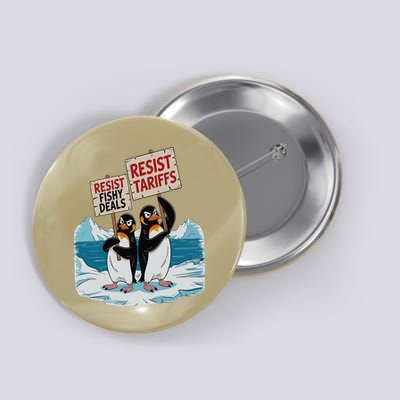 Heard Island RESIST Penguins Against Tariffs Flippers Up Button