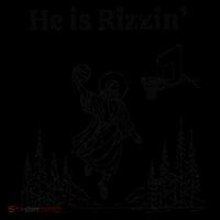 He Is Risen Easter Jesus Playing Basketball He Is Rizzin 7-Panel Snapback Hat
