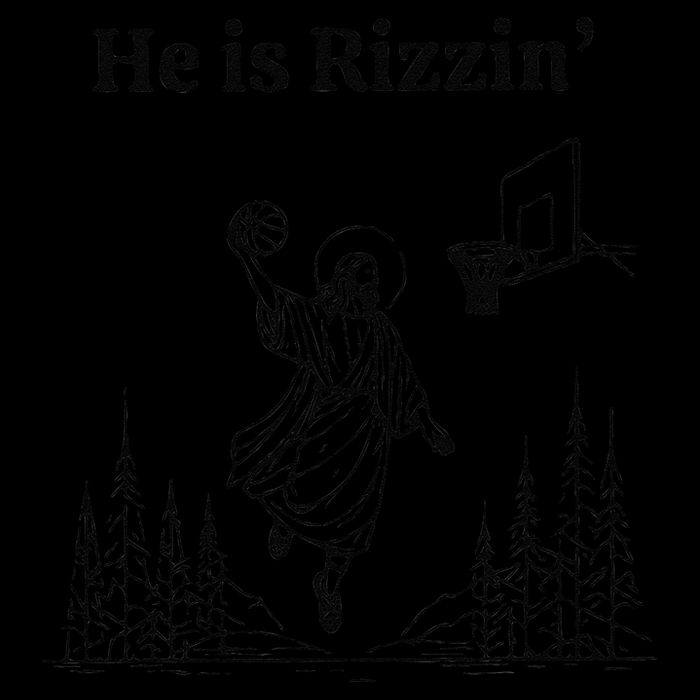 He Is Risen Easter Jesus Playing Basketball He Is Rizzin Drawstring Bag
