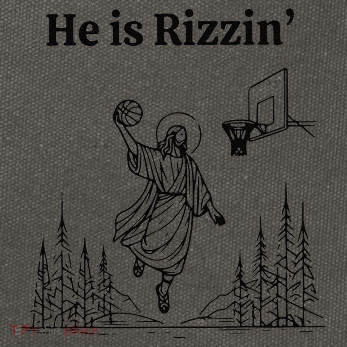 He Is Risen Easter Jesus Playing Basketball He Is Rizzin Cotton Canvas Backpack