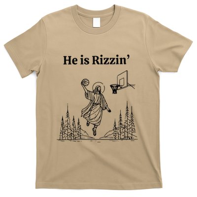 He Is Risen Easter Jesus Playing Basketball He Is Rizzin T-Shirt