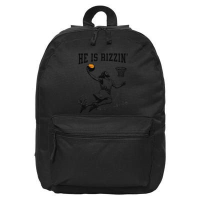 He Is Risen Rizzin Easter Jesus Christian Faith Basketball 16 in Basic Backpack