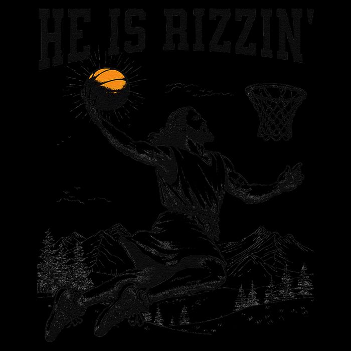 He Is Risen Rizzin Easter Jesus Christian Faith Basketball 16 in Basic Backpack