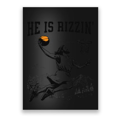 He Is Risen Rizzin Easter Jesus Christian Faith Basketball Poster