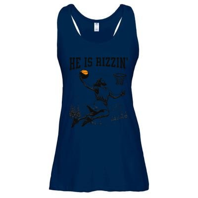 He Is Risen Rizzin Easter Jesus Christian Faith Basketball Ladies Essential Flowy Tank