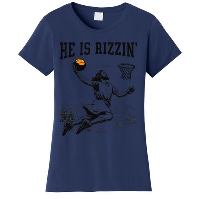 He Is Risen Rizzin Easter Jesus Christian Faith Basketball Women's T-Shirt