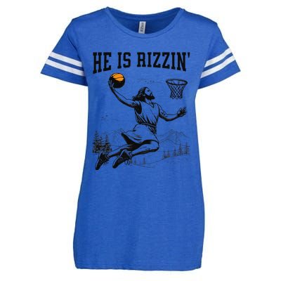 He Is Risen Rizzin Easter Jesus Christian Faith Basketball Enza Ladies Jersey Football T-Shirt