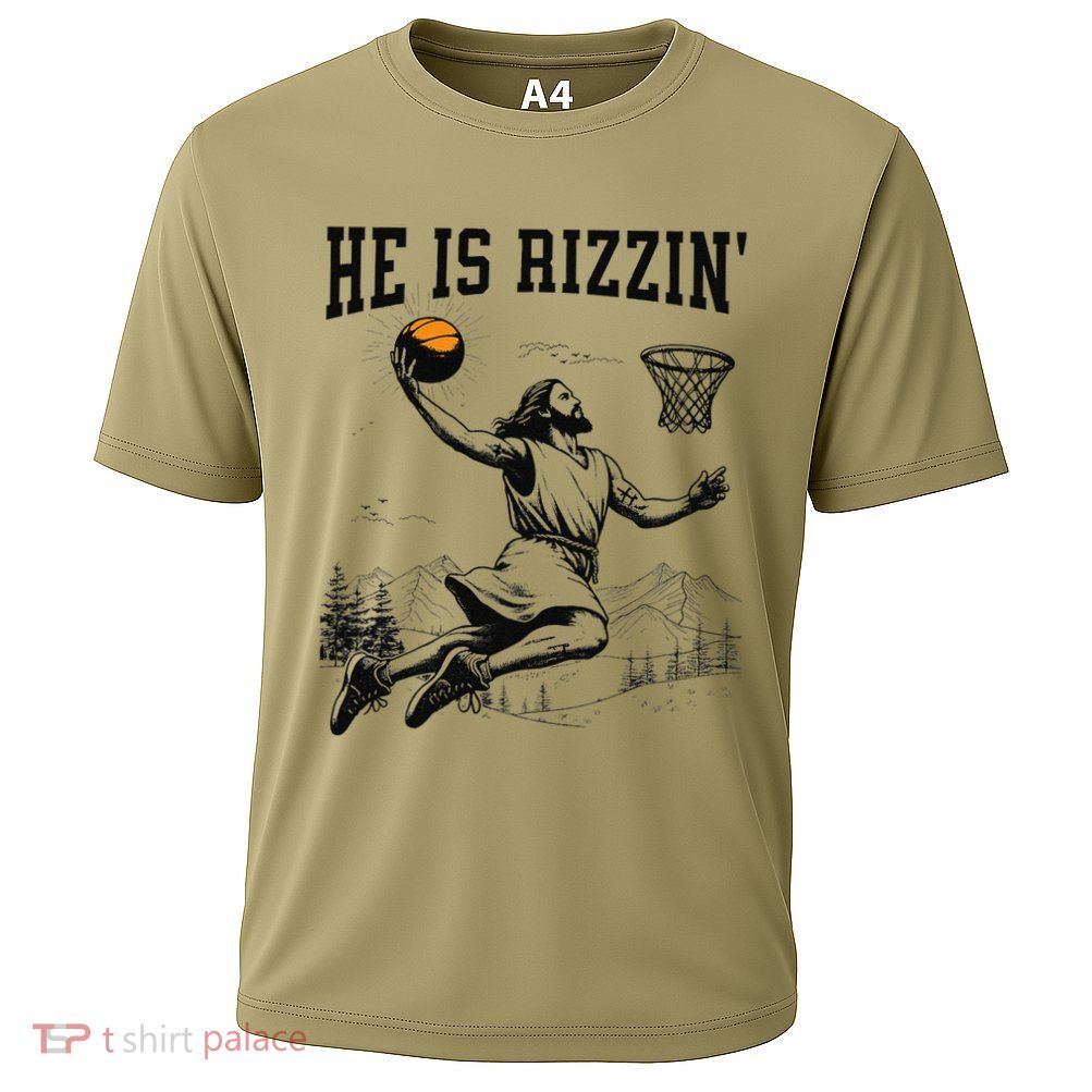 He Is Risen Rizzin Easter Jesus Christian Faith Basketball Performance Shirt