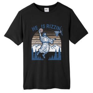 He Is Risen Funny Easter Jesus Playing Basketball Tall Fusion ChromaSoft Performance T-Shirt