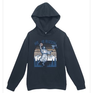 He Is Risen Funny Easter Jesus Playing Basketball Urban Pullover Hoodie