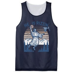 He Is Risen Funny Easter Jesus Playing Basketball Mesh Reversible Basketball Jersey Tank