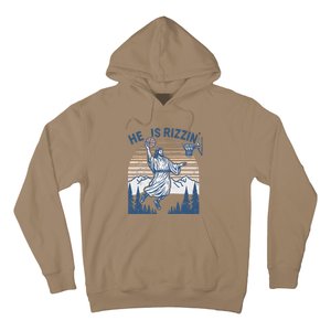 He Is Risen Funny Easter Jesus Playing Basketball Hoodie