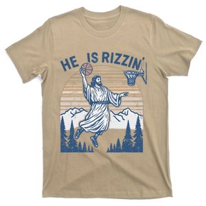 He Is Risen Funny Easter Jesus Playing Basketball T-Shirt