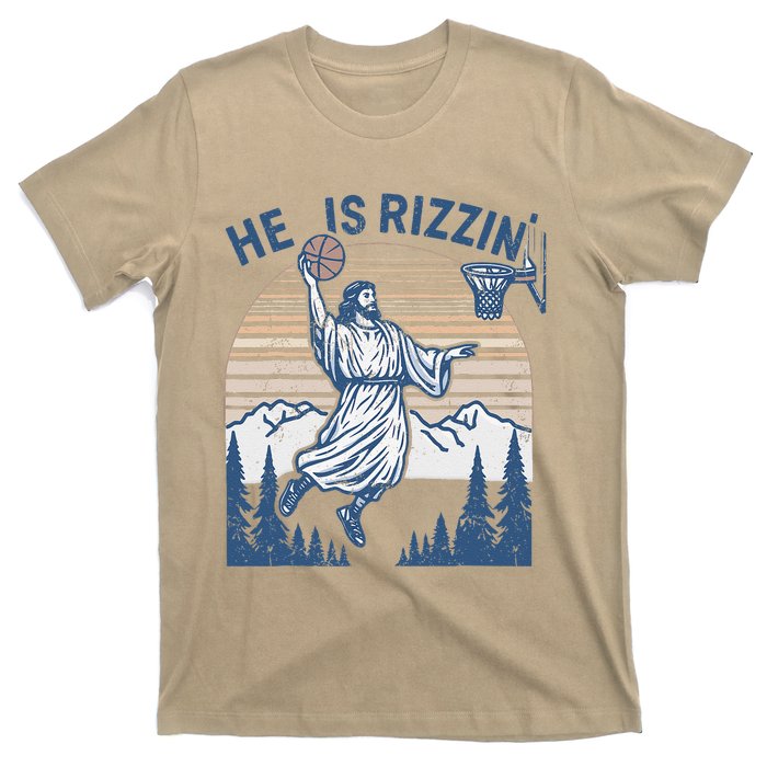 He Is Risen Funny Easter Jesus Playing Basketball T-Shirt