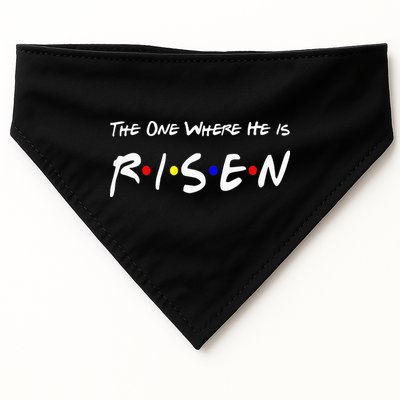 He Is Risen Religious Jesus Cross Easter Sunday USA-Made Doggie Bandana