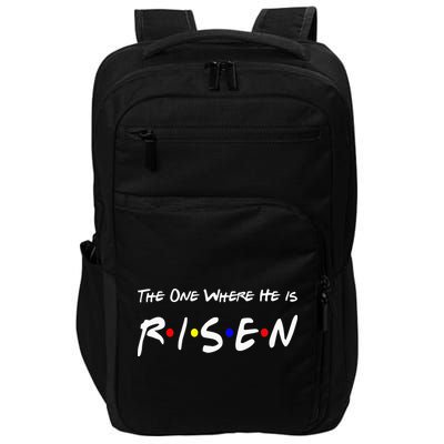 He Is Risen Religious Jesus Cross Easter Sunday Impact Tech Backpack