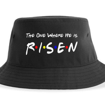 He Is Risen Religious Jesus Cross Easter Sunday Sustainable Bucket Hat