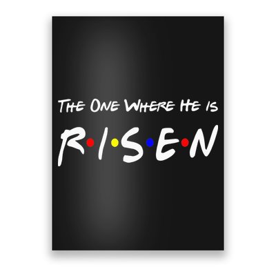 He Is Risen Religious Jesus Cross Easter Sunday Poster