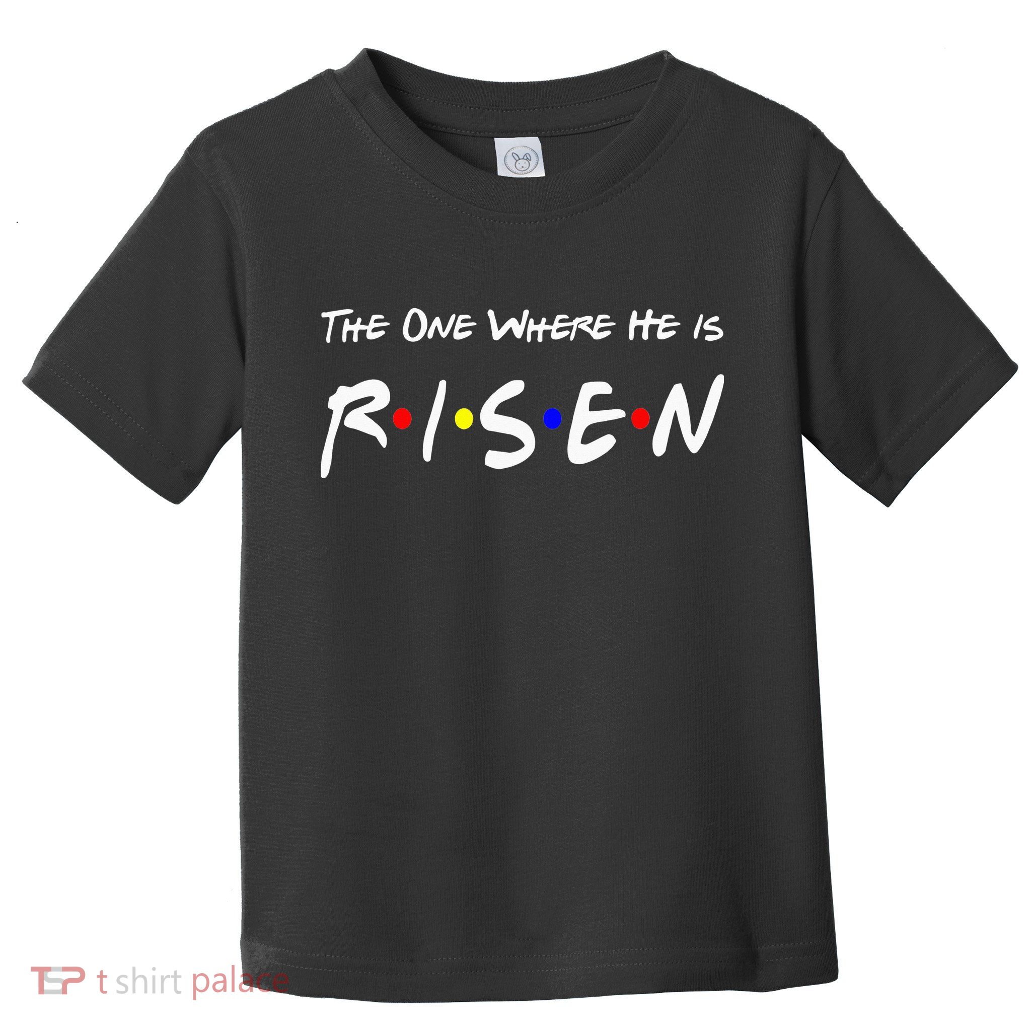 He Is Risen Religious Jesus Cross Easter Sunday Toddler T-Shirt