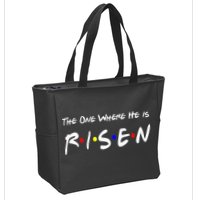 He Is Risen Religious Jesus Cross Easter Sunday Zip Tote Bag
