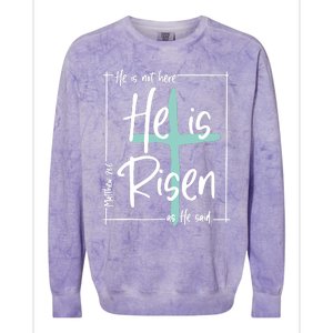 He Is Risen Easter Christian Cross Colorblast Crewneck Sweatshirt