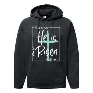 He Is Risen Easter Christian Cross Performance Fleece Hoodie