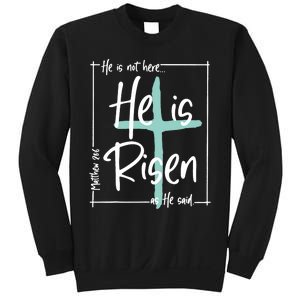 He Is Risen Easter Christian Cross Sweatshirt