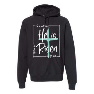 He Is Risen Easter Christian Cross Premium Hoodie