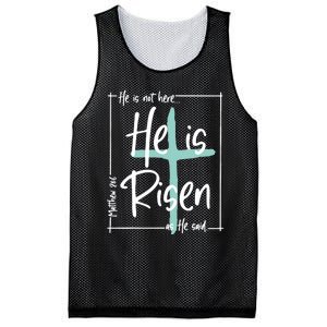 He Is Risen Easter Christian Cross Mesh Reversible Basketball Jersey Tank