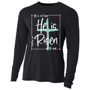 He Is Risen Easter Christian Cross Cooling Performance Long Sleeve Crew