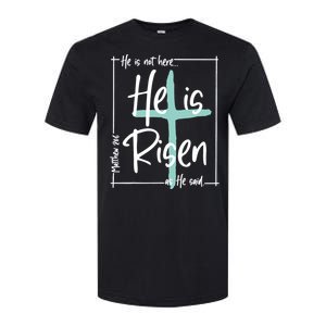 He Is Risen Easter Christian Cross Softstyle CVC T-Shirt