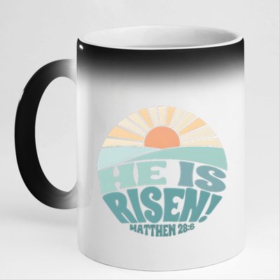 He Is Risen Religious Easter Cute 11oz Black Color Changing Mug