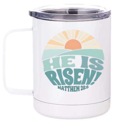 He Is Risen Religious Easter Cute 12 oz Stainless Steel Tumbler Cup