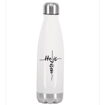 He Is Risen Easter Day Jesus Cross Religious Christian Bible Gift Stainless Steel Insulated Water Bottle