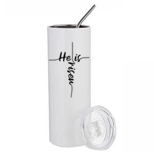 He Is Risen Easter Day Jesus Cross Religious Christian Bible Gift Stainless Steel Tumbler