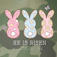 He Is Risen Matthew 28:6 Bunny Easter Sunday Legacy Tie Dye Trucker Hat