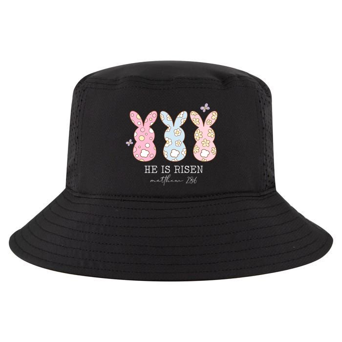 He Is Risen Matthew 28:6 Bunny Easter Sunday Cool Comfort Performance Bucket Hat