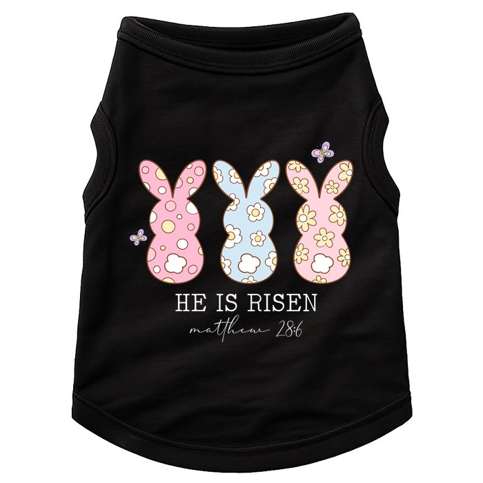 He Is Risen Matthew 28:6 Bunny Easter Sunday Doggie Tank