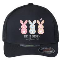 He Is Risen Matthew 28:6 Bunny Easter Sunday Flexfit Unipanel Trucker Cap