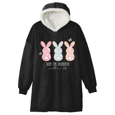 He Is Risen Matthew 28:6 Bunny Easter Sunday Hooded Wearable Blanket