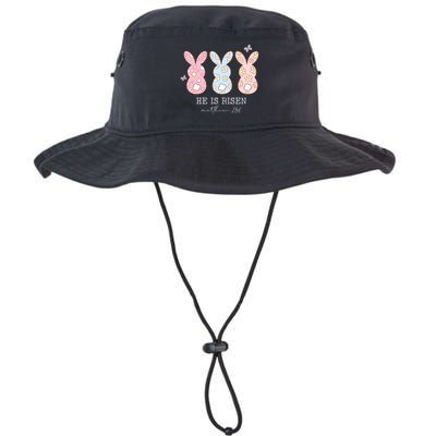 He Is Risen Matthew 28:6 Bunny Easter Sunday Bucket Hat