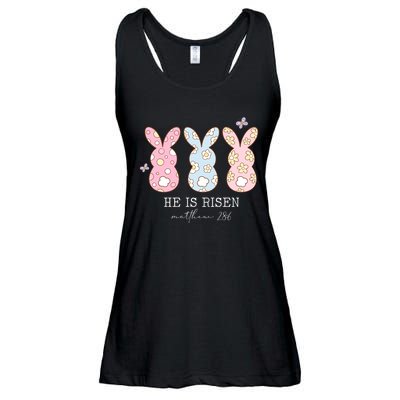 He Is Risen Matthew 28:6 Bunny Easter Sunday Ladies Essential Flowy Tank