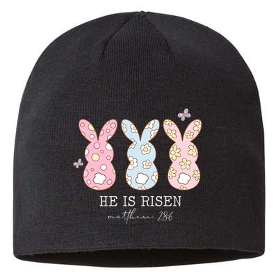 He Is Risen Matthew 28:6 Bunny Easter Sunday Sustainable Beanie