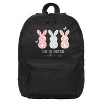 He Is Risen Matthew 28:6 Bunny Easter Sunday 16 in Basic Backpack